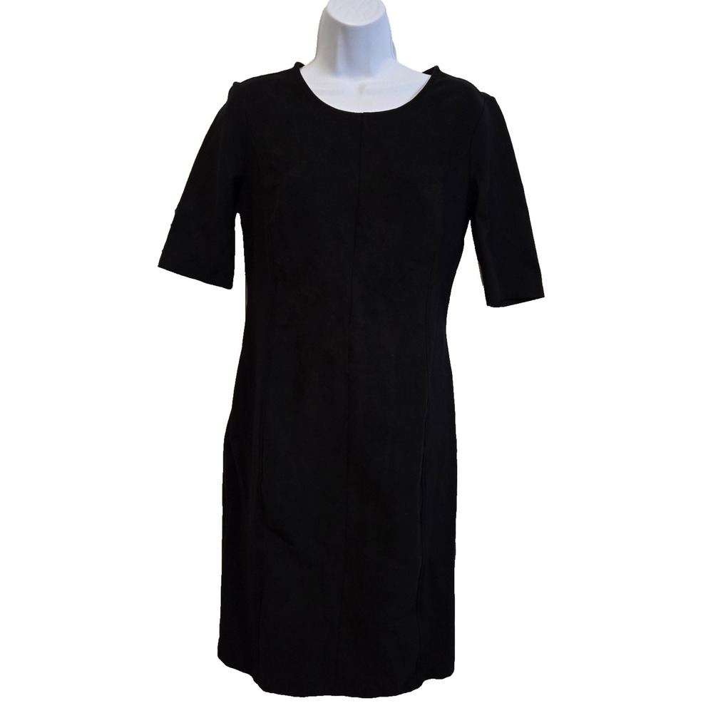 Liz Claiborne Career Women's Suede Dress Back Zip Knee Length Modest Classic XS